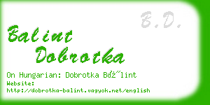 balint dobrotka business card